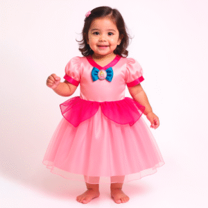 Vestido Princesa Rosa para Niña | Inspirado en la Princesa Peach de Mario Bros