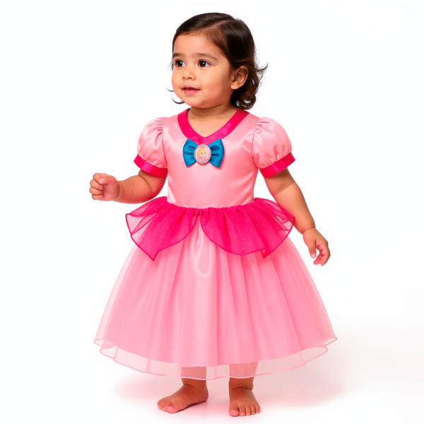 Vestido Princesa Rosa para Niña | Inspirado en la Princesa Peach de Mario Bros - Image 3
