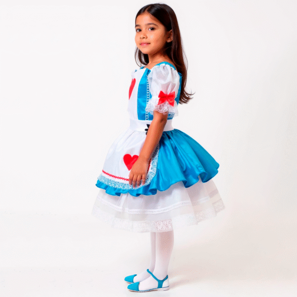Vestido Alicia de Corazones | Disfraz Infantil de Cuento - Image 2