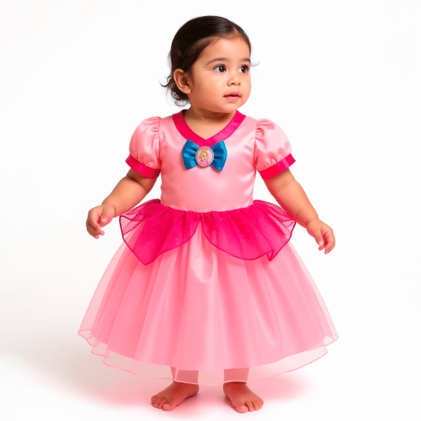 Vestido Princesa Rosa para Niña | Inspirado en la Princesa Peach de Mario Bros - Image 2