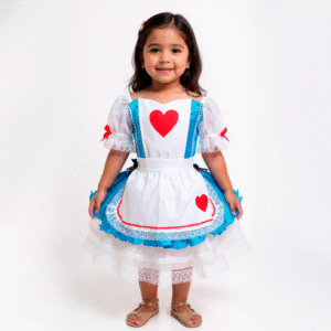 Vestido Alicia de Corazones | Disfraz Infantil de Cuento