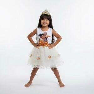 Vestido de Moana para Niña | Estilo Aventura Oceánica con Corona Dorada